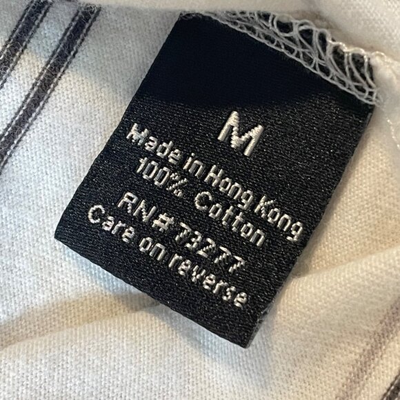 APT. 9 Men's Striped Polo Shirt M White & Black 100% Cotton - Picture 5 of 6